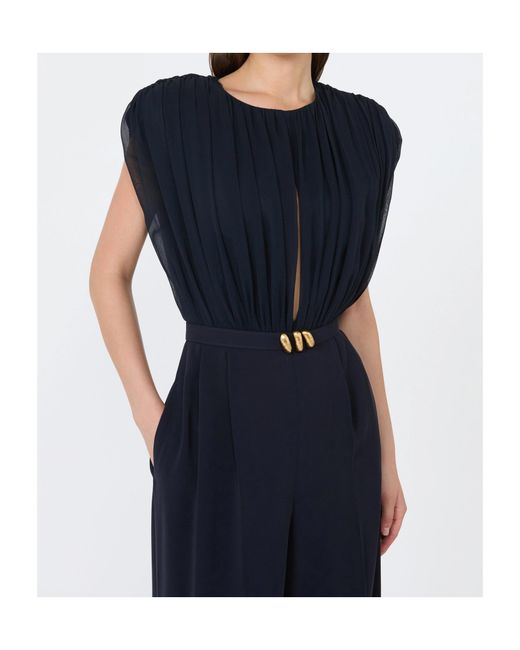 Max Mara Black Georgette And Cady Jumpsuit