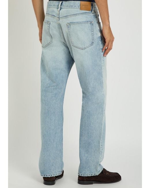 Saint Laurent Blue Loose Straight-Leg Jeans for men