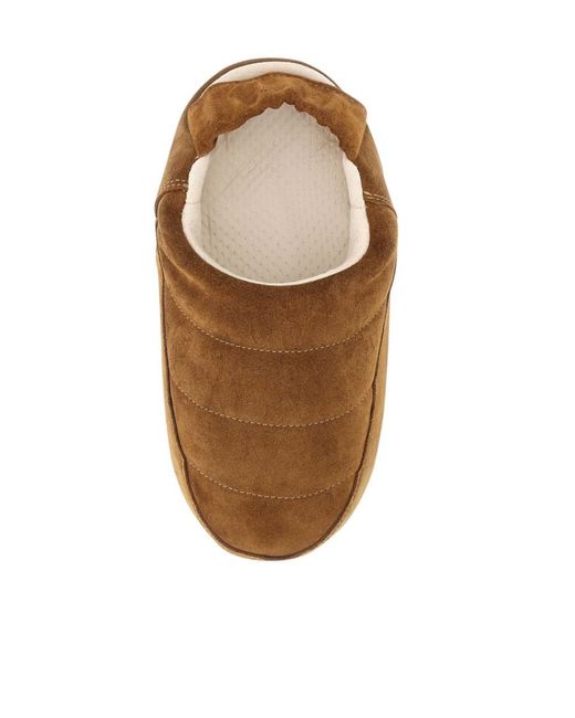 Moon Boot Brown Logo Detailed Slip-On Slippers for men