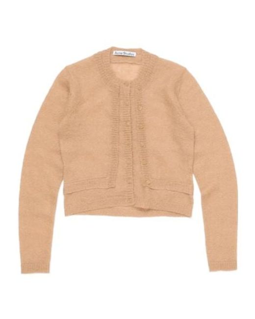Acne Natural Layered Mohair Cardigan