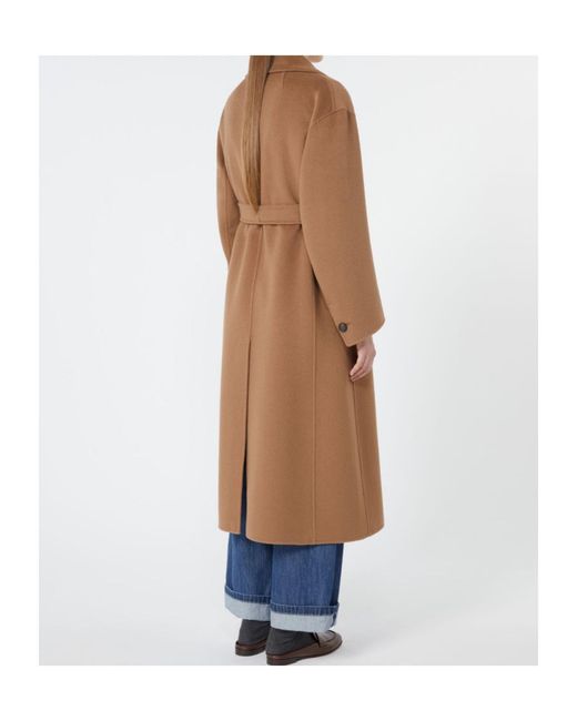 Max Mara Brown 'S Dalila Double-Breasted Belted Coat
