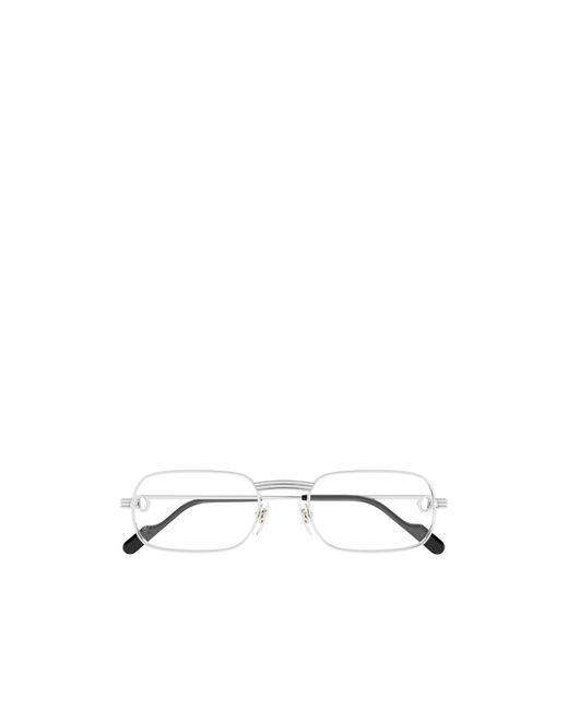 Cartier White Rectangular Frame Glasses for men