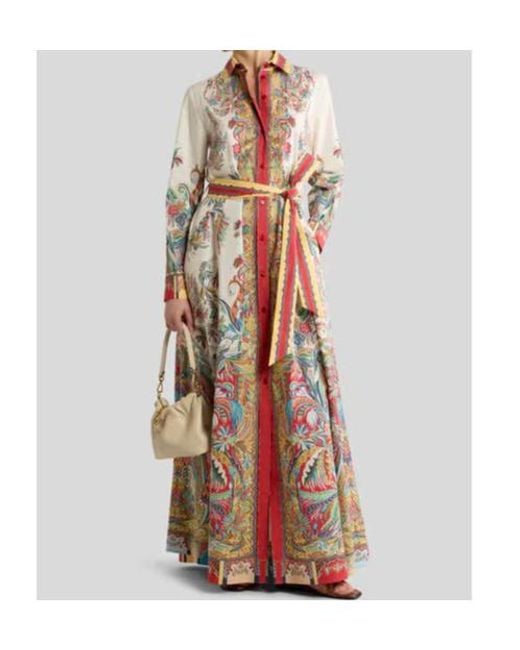Etro White Long Shirt Dress