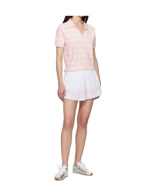 Sporty & Rich White Vendome Script Pleated Midi Skirt