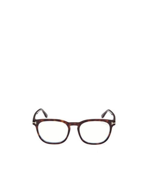Tom Ford White Geometric Frame Flat Mirror for men