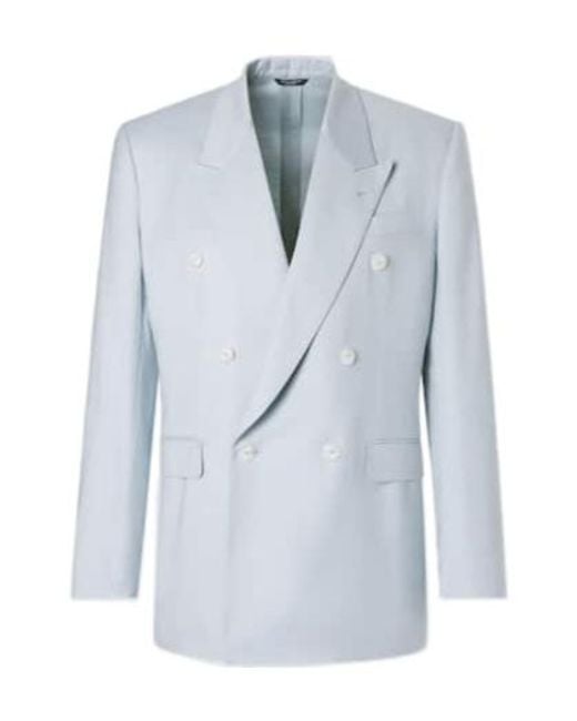 Dolce & Gabbana Blue Double-Breasted Blazer for men
