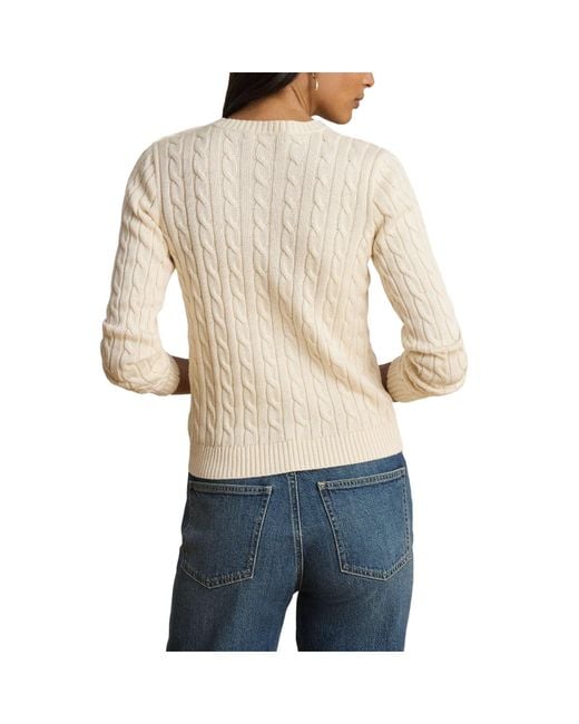 Ralph Lauren Natural Button-Trim Cable Knit Jumper