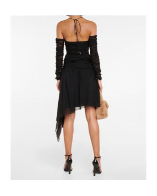 Blumarine Black Ruched Minidress