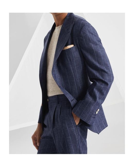 Brunello Cucinelli Blue Virign Wool Blazer for men