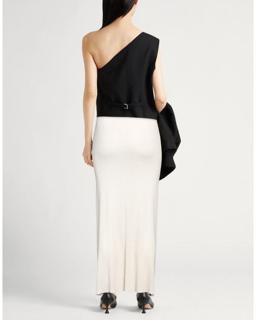 Chloé White Wool Knit A-Line Skirt
