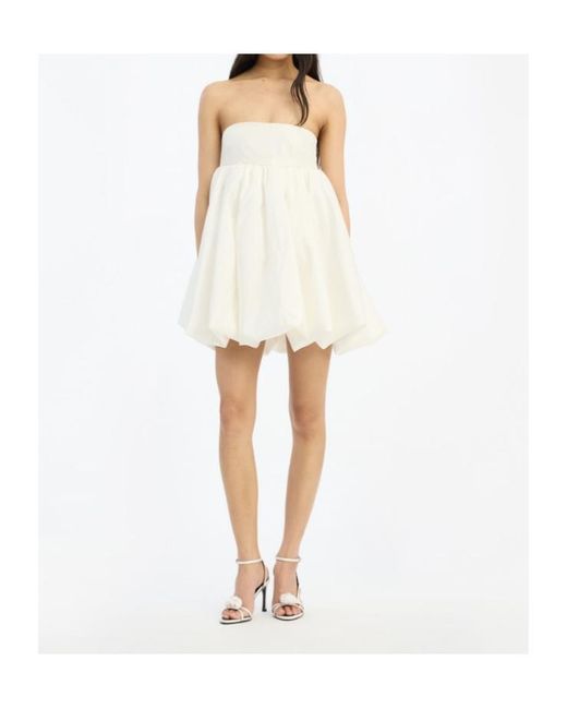 ROTATE BIRGER CHRISTENSEN White Strapless Balloon Mini Dress