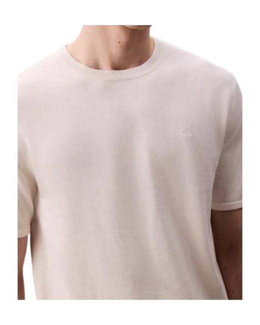 Calvin Klein White Fine Knit Short-Sleeve T-Shirt for men