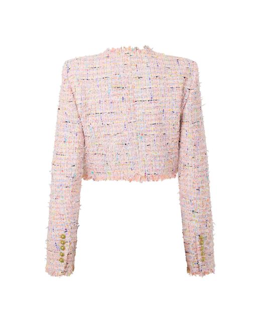 Balmain Pink Tweed Suit Jacket