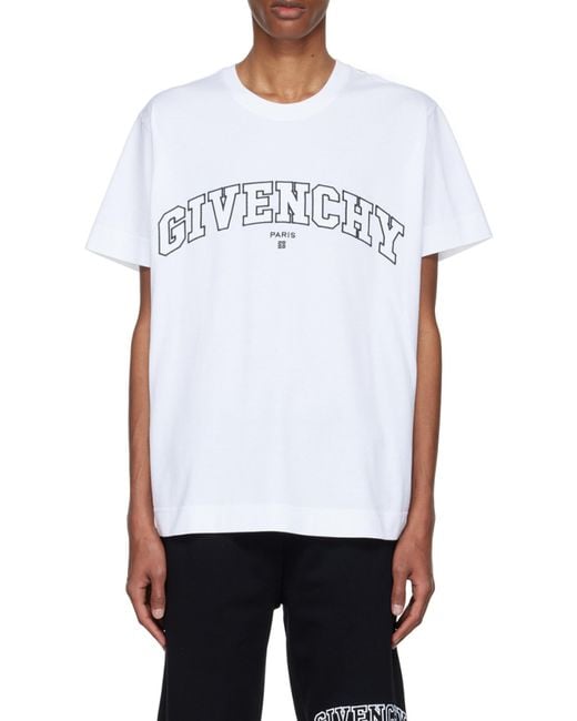Givenchy White Logo-Embroidered Jersey T-Shirt for men