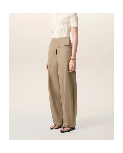 AMI Natural Wrapped Belted Trousers