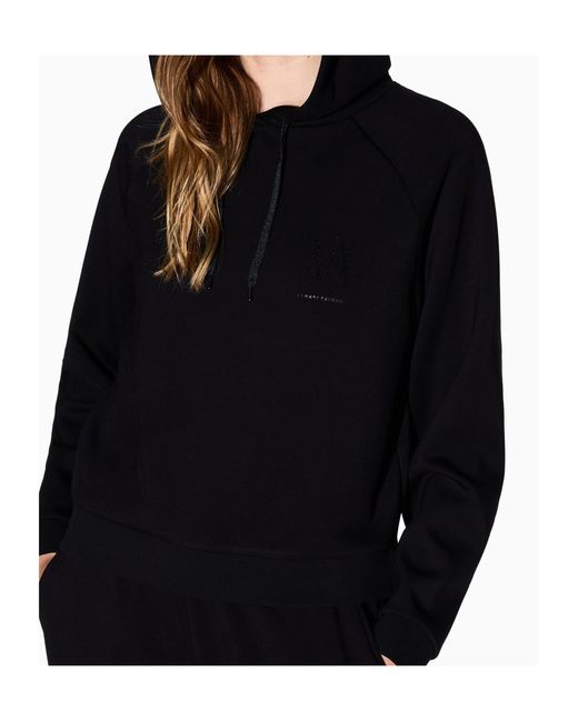 ARMANI EXCHANGE Blue Logo-Print Hoodie