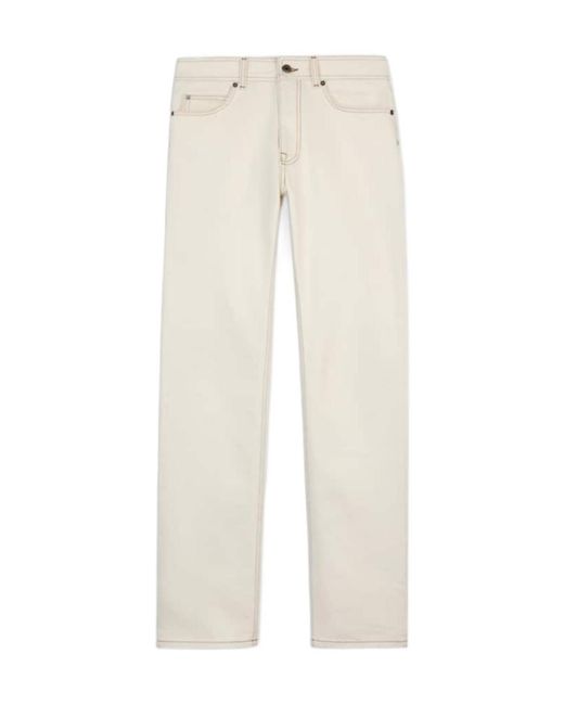 Tod's White Logo Patch Straight Leg Jeans for men