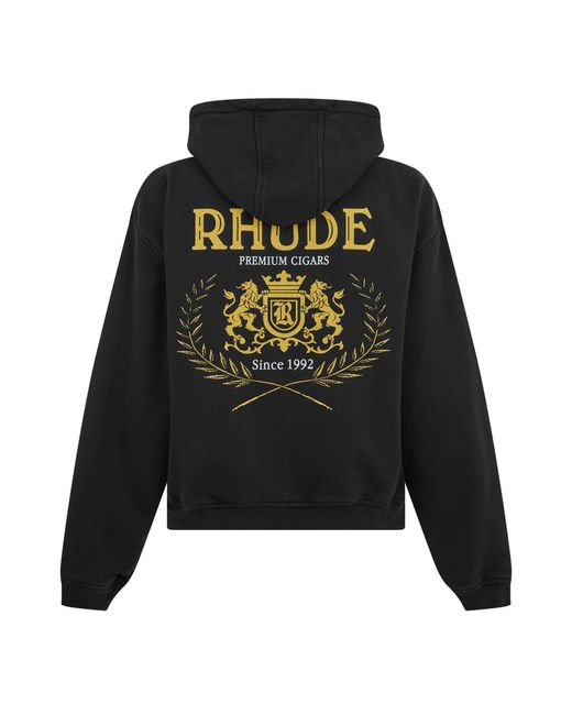 Rhude Black Hoodie for men
