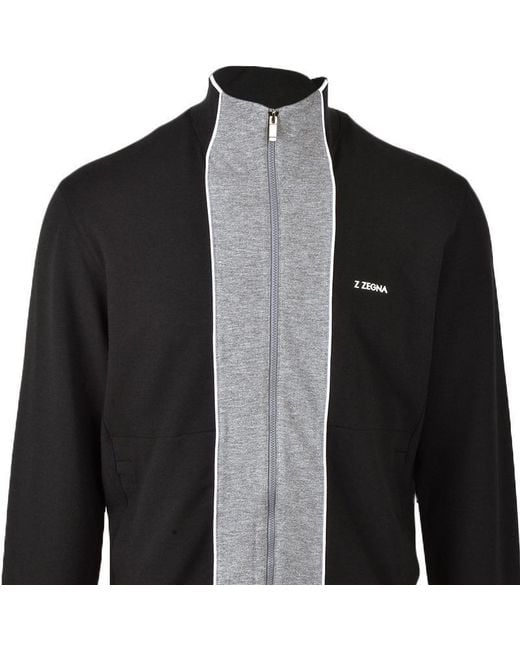 Zegna Black Sports Zipper Casual Jacket for men
