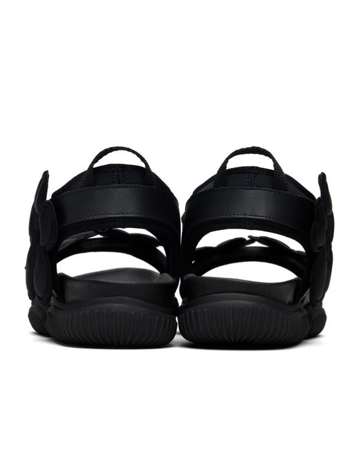 CECILIE BAHNSEN Black Cbcilla Floral Strap Flat Sandals