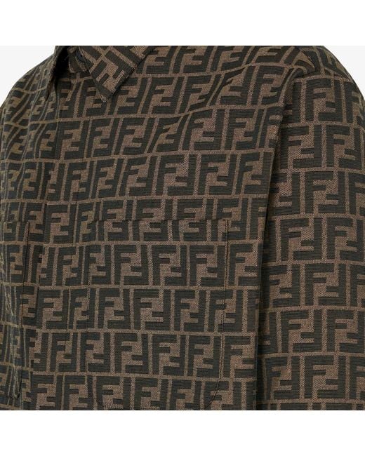 Fendi Green All-Over Monogram Jacquard Overshirt for men