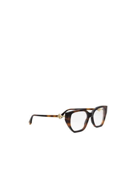 Fendi White Eyewear Geometric Frame Glasses