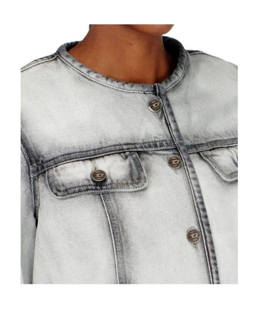 DIESEL Gray De-Grafy-Fsi Buttoned Denim Jacket