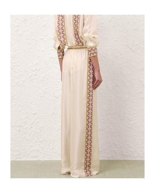 Zimmermann Natural Luna Retro Track Pants