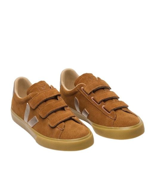 Veja Brown Touch-Strap Sneakers for men
