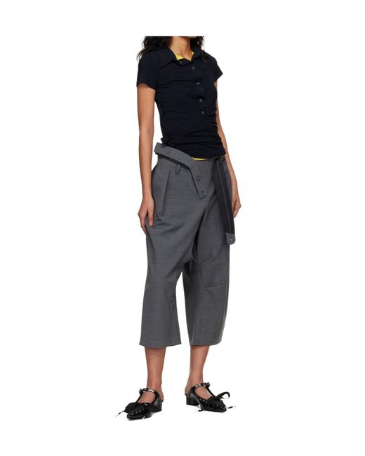 OTTOLINGER Gray Asymmetrical Shorts