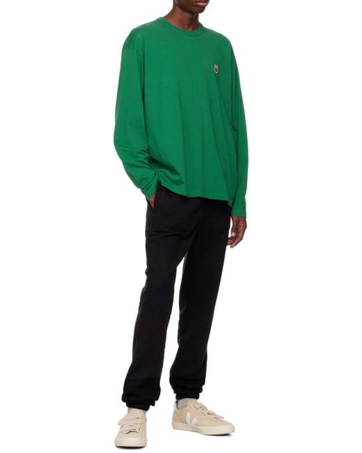 Maison Kitsuné Black Drawstring-Fastening Waist Trousers for men