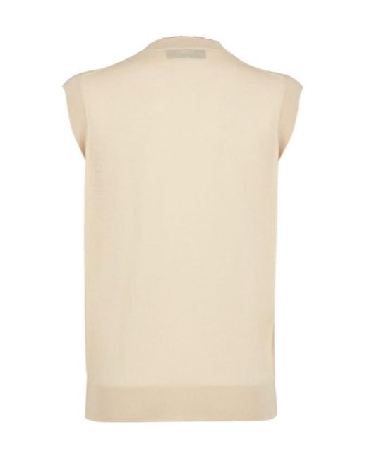 Fendi Natural Cream Wool Jumper