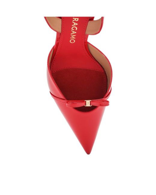 Ferragamo Red Pointed High-Heeled Sandals