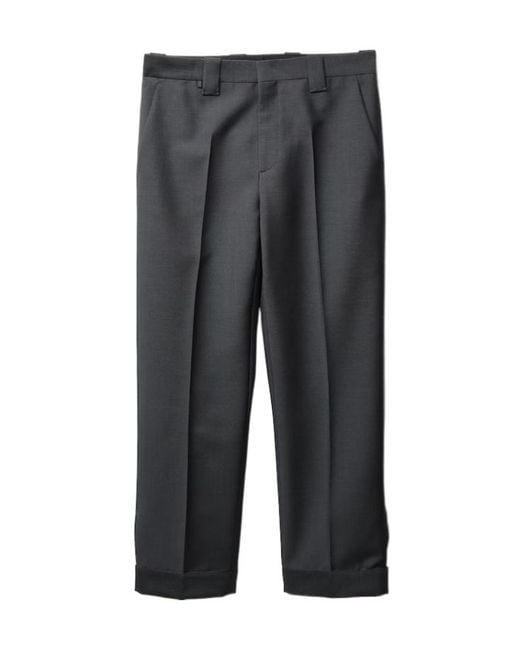 Versace Gray Creased Formal Trousers for men