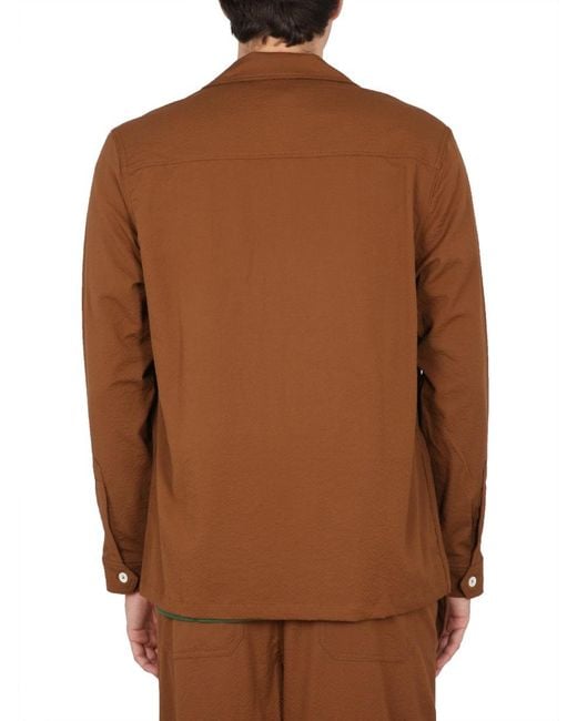 Howlin' By Morrison Brown Long-Sleeved Lapel Shirt for men