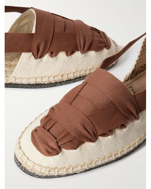 Loeffler Randall Brown Lace-Up Canvas Espadrilles