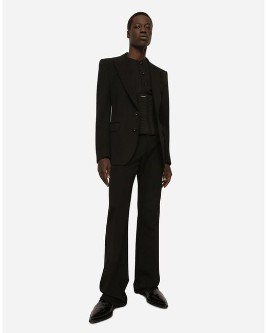 Dolce & Gabbana Black Single-Breasted Faille Sicilia Jacket for men