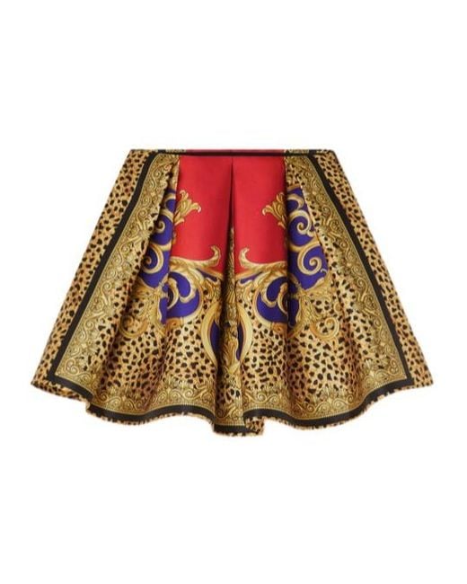 Versace Red Volume-Pleats Ballet Mini Skirt