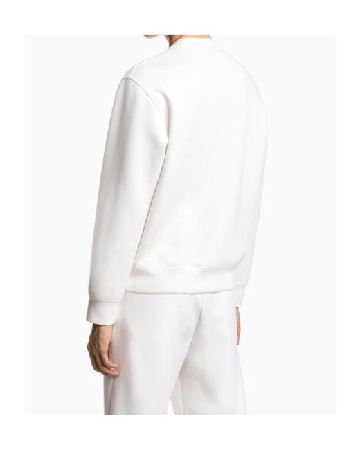 Emporio Armani White Logo Crew Neck Sweatshirt for men
