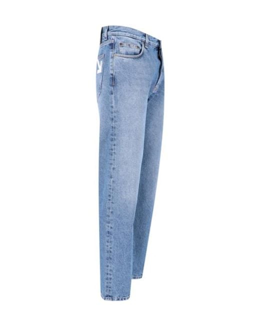 Off-White c/o Virgil Abloh Blue Half Arrow Printed Straight Leg Jeans for men