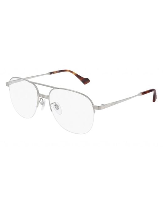 Gucci Natural Eyewear Pilot Frame Glasses for men