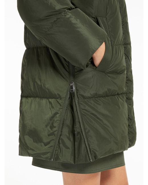 Weekend by Maxmara Green High Neck Drawstring Coat