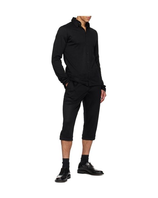 Rier Black Polar Wool Shirt for men