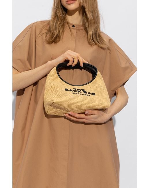 Marc Jacobs Metallic The Woven Logo Embroidered Mini Sack Bag
