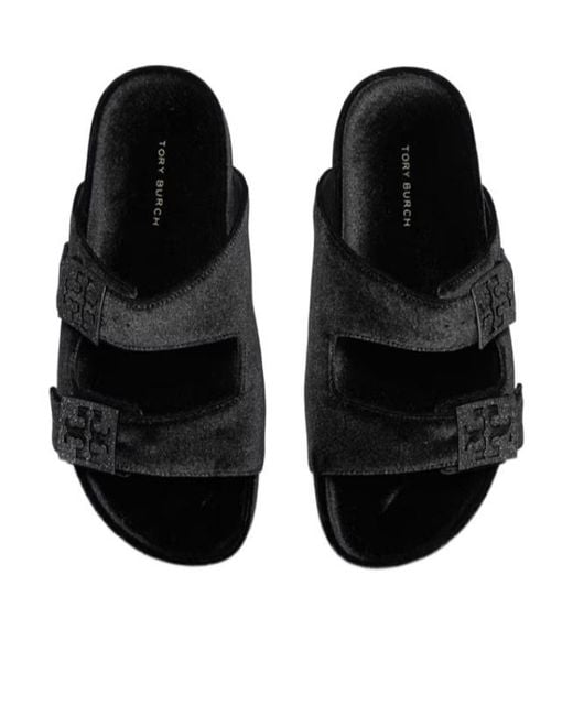 Tory Burch Black Mellow Pavé Slides