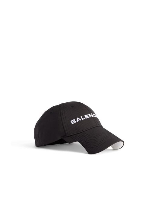 Balenciaga Black Logo Embroidered Cap for men