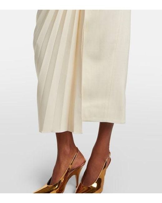Roberto Cavalli White Pleated Midi Skirt