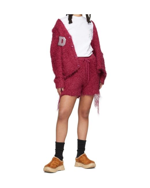 Doublet Red Metal Letter Elastic Waist Shorts