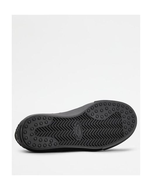 Tod's Black Round Toe Lace-Up Sneakers for men