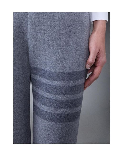 Thom Browne Blue 4-Bar Drawstring Joggers